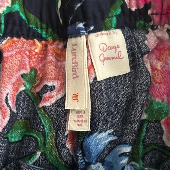 Anthropologie LyreBird Cloud Flannel Pajama Pants Gemmel Navy Tiger Print Size S - Picture 3 of 5